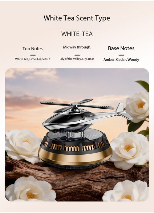 Solar Powered Rotating Helicopter Car Air Freshener Aromatherapy Ornament Dashboard Decoration Kenya
