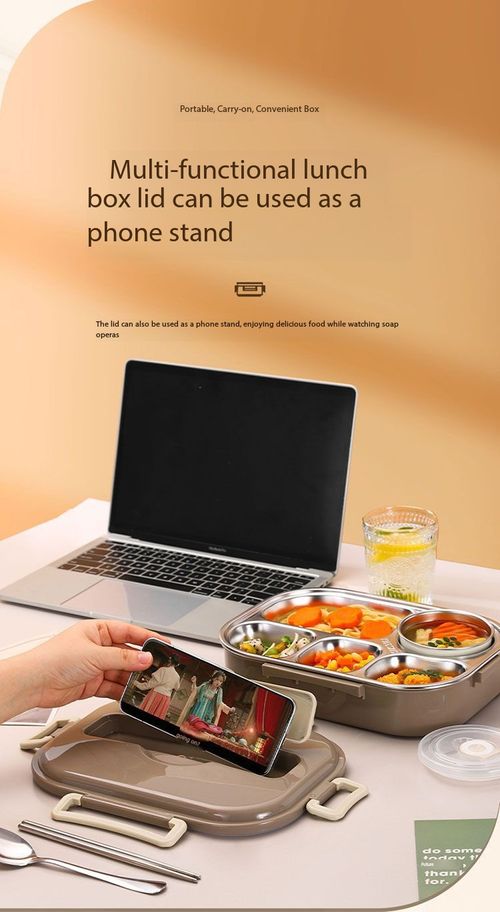 304 Stainless Steel Compartment Leakproof Lunch Box Set with Thermal Bag & Spoon