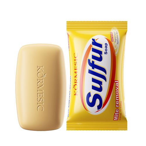Sulfur Anti-Mite Soap: Antibacterial, Acne-Fighting, and Whitening Herbal Soap (3-Pack)