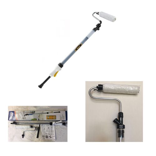Self‑priming Paint Roller Brush Kit, Telescopic Handle Wall Painting Roller, Automatic Paint‑absorbing Decorating Roller with Extra Inner Wall Replacement Roller for Latex Paint