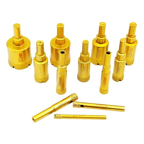 12Pcs Tile & Stone Hole Saw Drill Bit Set with Storage Case