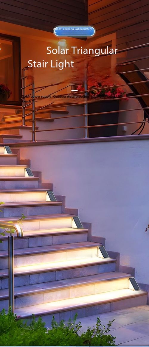 2‑Pack Solar Triangular Stair Lights, Outdoor Waterproof Auto On‑Off Step Wall Lamp
