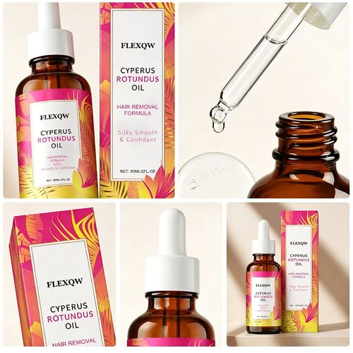FLEXQW Nutgrass Essential Oil is used for hair removal  moisturizing  and soothing  as well as inhibiting body hair growth  suitable for all skin types.