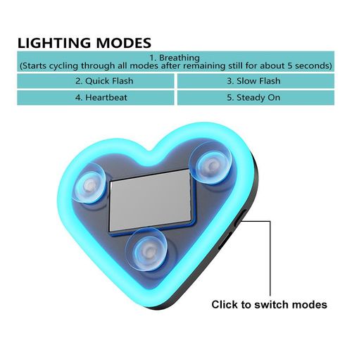Solar Rechargeable Heart-Shaped Car Window LED Ambient Light
