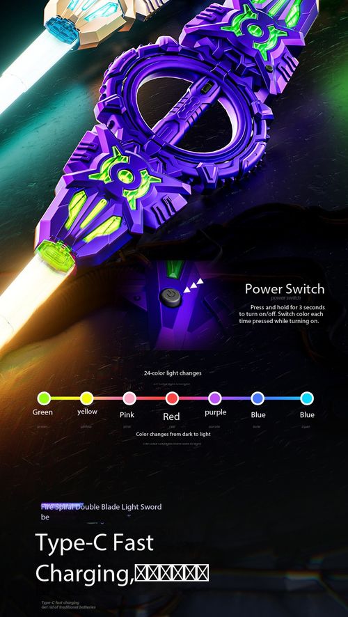 24 Color RGB Double Blade Light Sword 360 Degree Rotating Laser Toy for Kids Kenya