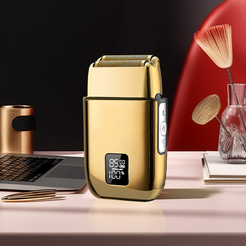 Reciprocating Electric Shaver for Men LED Display Rechargeable Wet and Dry Shaving Full Body Washable Gold Foil Razor