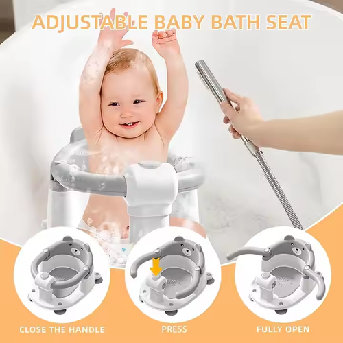 Soft-Rubber Chair Anti - Slipping Bathing Stool For Shower With Ergonomic Curve Preventing Baby From Choking