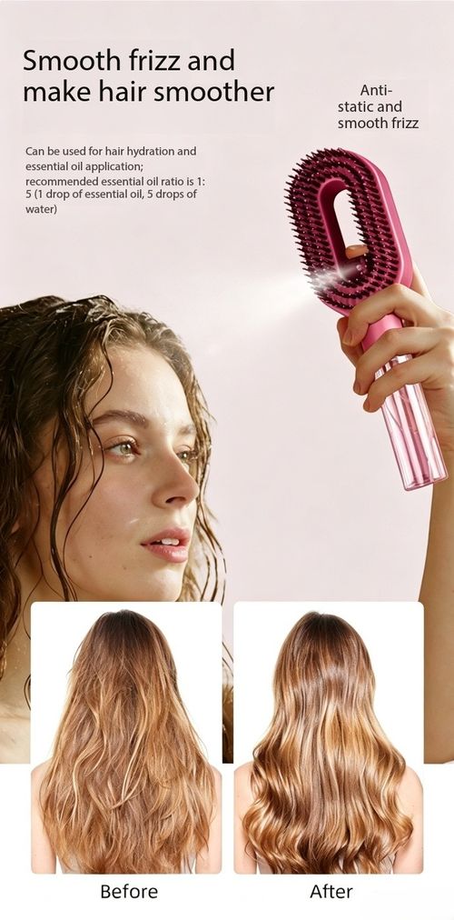 2 In 1 Spray Hair Brush Anti-Frizz Volumizing Styling Comb