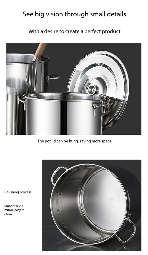 30cm×30cm Thickened Stainless Steel Stock Pot With Lid
