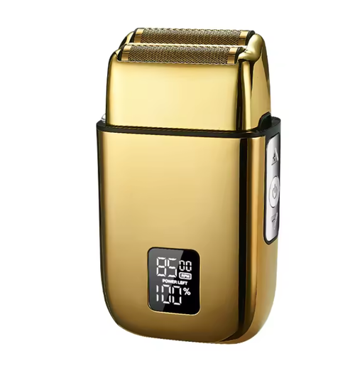 Reciprocating Electric Shaver for Men LED Display Rechargeable Wet and Dry Shaving Full Body Washable Gold Foil Razor
