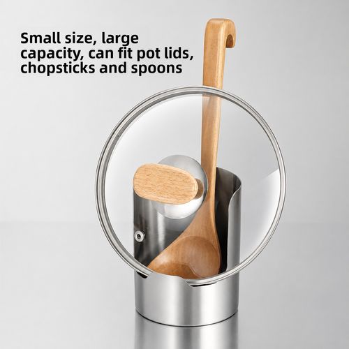 Stainless Steel Kitchen Organizer Stand: Vertical Holder for Pot Lids, Ladles, Spatulas, and Cutting Boards