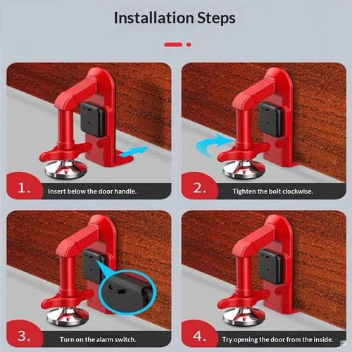 Drill-free adjustable door stop  heavy duty non-slip door stopper with suction cup, suitable for home and office security door holding.