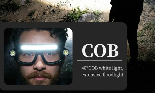 5862 Rechargeable LED Light Glasses - Motion Sensor Headlamp | Hands-Free Work Light for Night Fishing, Cycling,   Repair | Yellow
