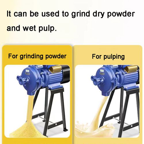 Model 150 Small Grinder: A versatile and compact machine suitable for household, livestock farming, and commercial use. It supports both dry and wet processing, handling a wide range of tasks such as grain milling, pulping, feed grinding, and the production of fish feed pellets.