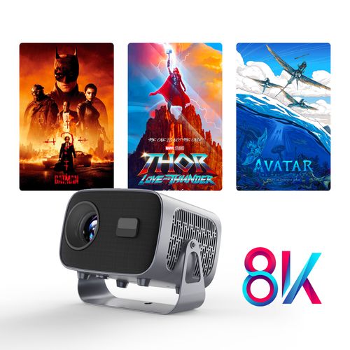 New A10 Video Projector  Features 1080P resolution 300 ANSI lumens Android 11 OS WiFi connectivity and electronic focus  equipped with 2GB RAM 16GB storage and an LCD display supporting Full HD 4K  suitable for home theater and outdoor use.