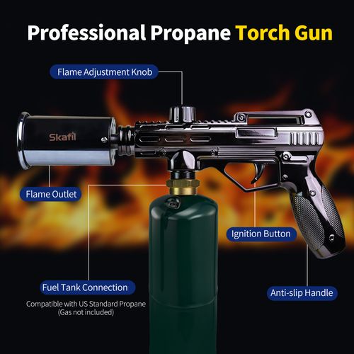 Super Flame butane Torch Lighter Strongest Handheld Fireplace Charcoal Gun Style Kitchen Lighter