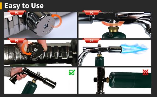 Super Flame butane Torch Lighter Strongest Handheld Fireplace Charcoal Gun Style Kitchen Lighter