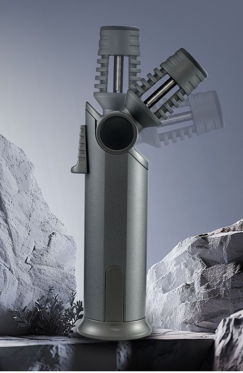 ZB-333New type of wind-proof inflatable multi-functional rotatable barbecue torch with blue flame gun, cigar flashlight and lighter.