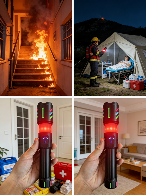 W-514CSuper bright zoom flashlight with powerful zoom, ambient light, alarm light, tactical white laser and rechargeable.