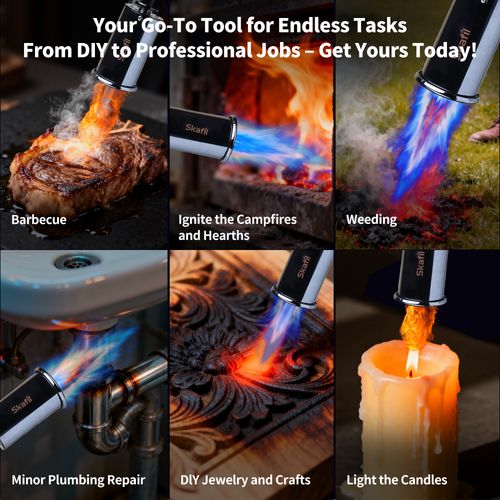 Super Flame butane Torch Lighter Strongest Handheld Fireplace Charcoal Gun Style Kitchen Lighter