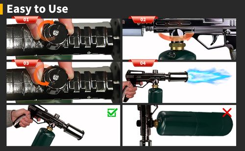 Super Flame butane Torch Lighter Strongest Handheld Fireplace Charcoal Gun Style Kitchen Lighter