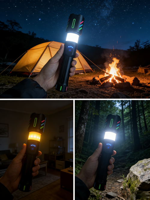 W-514CSuper bright zoom flashlight with powerful zoom, ambient light, alarm light, tactical white laser and rechargeable.