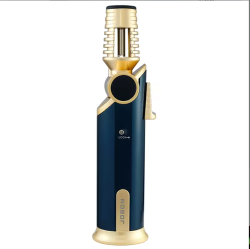 ZB-333New type of wind-proof inflatable multi-functional rotatable barbecue torch with blue flame gun, cigar flashlight and lighter.