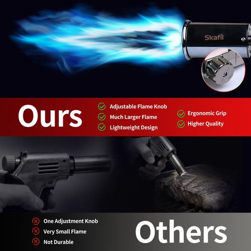 Super Flame butane Torch Lighter Strongest Handheld Fireplace Charcoal Gun Style Kitchen Lighter
