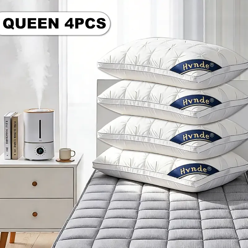 4pcs 2pcs Hvnde Hotel Collection Deep Sleep Pillow - Neck Support Non-Collapse Design Hypoallergenic  for Side Supine Prone Sleepers pillows