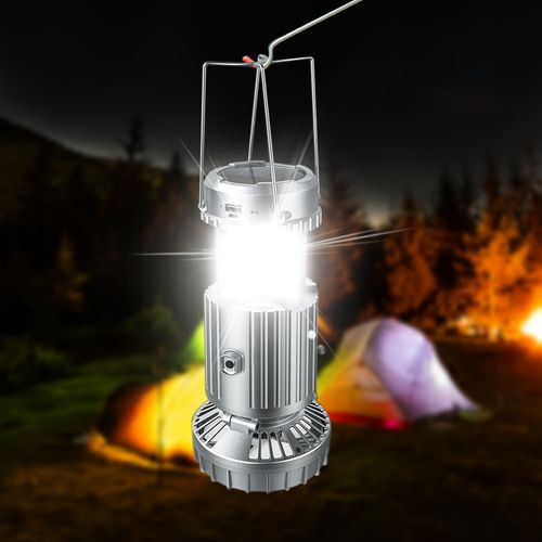 Solar Camping Fan Lantern | 4-in-1 LED Light, Fan, Power Bank for Ghana Outdoor Adventures