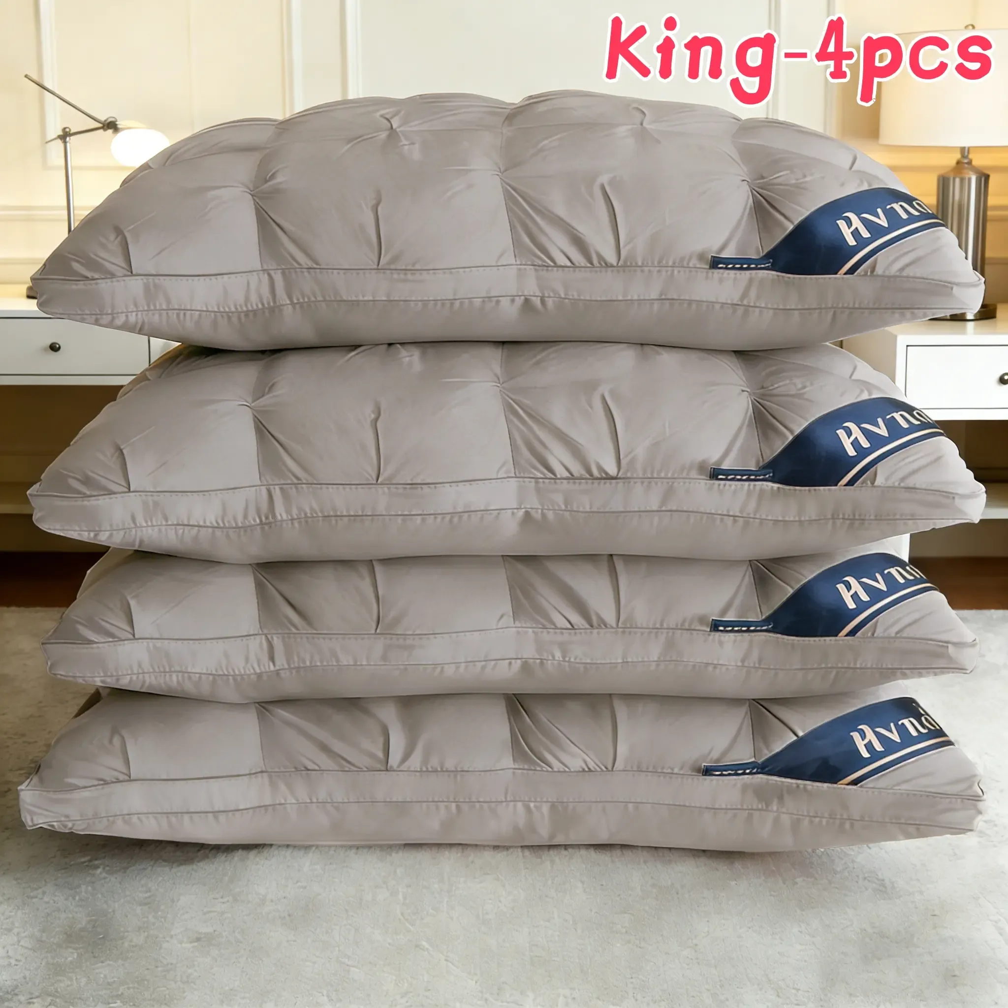 4pcs 2pcs Hvnde Hotel Collection Deep Sleep Pillow - Neck Support Non-Collapse Design Hypoallergenic  for Side Supine Prone Sleepers pillows