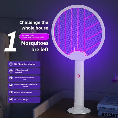 3 in 1 Foldable Electric Mosquito Swatter UV Lamp Trap USB Rechargeable 3000V High Voltage Mosquito Killer for Ghana Home