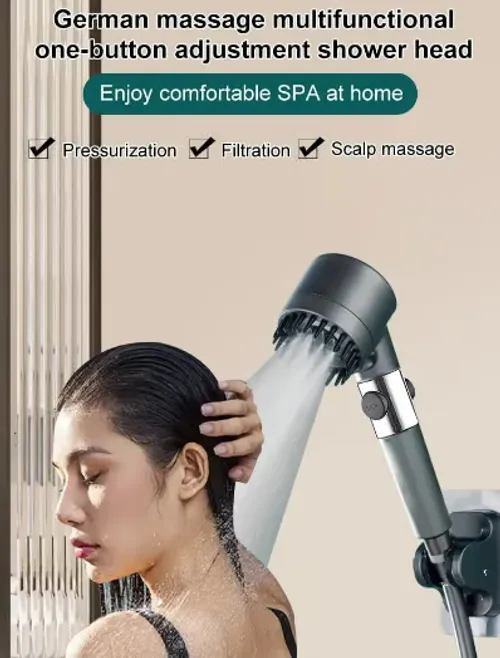 🔥Multi-functional High Pressure Shower Head🔥Shower Head + Holder + 2m stainless steels Hose