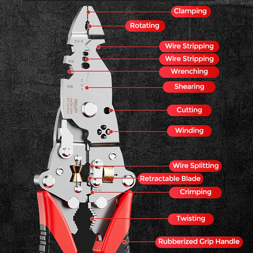16-In-1 Foldable Stainless Steel Wire Stripper