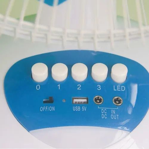 12-inch AC-DC solar fan set, oscillating rechargeable fan with light, table fan