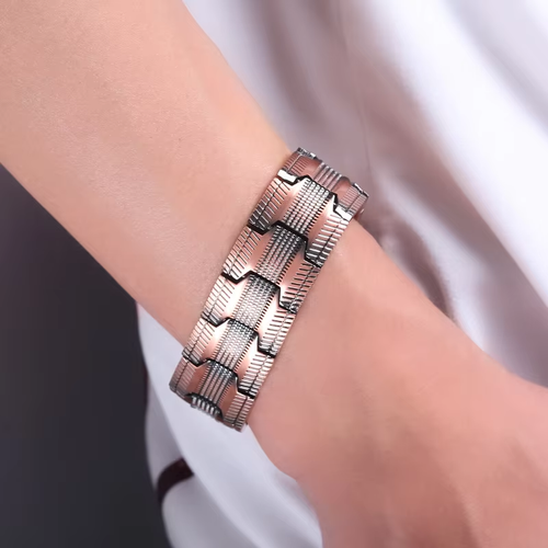 Hot Selling Super Quality Big Size Health Magnetic Therapy 45pcs Magnets Magnetic 99.9% Solid Pure Copper Bracelet for Healing