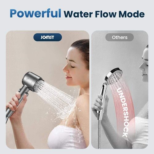 Handheld Filter Booster Shower Head, 4 Spray Modes, Hard Water Powerful Cleaning, Bathroom Shower Set