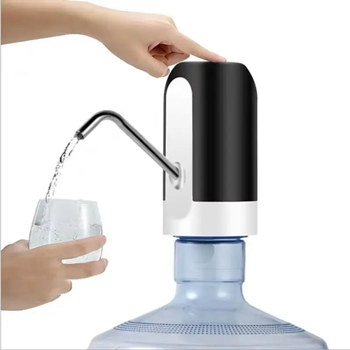 Water dispenser for 5-gallon water tanks - rechargeable water pump, BPA-free, 30-40 day battery life, one-button operation.