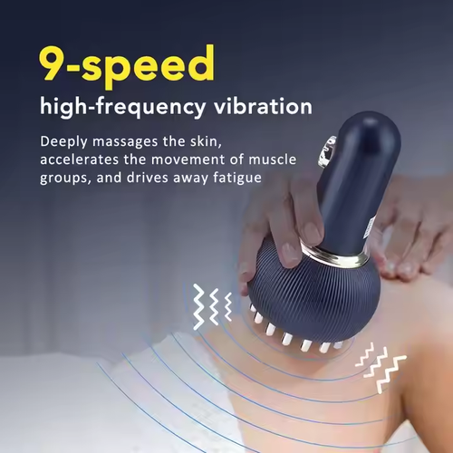 Wireless charging microcurrent vibration massager, electric gua sha device, meridian massage brush