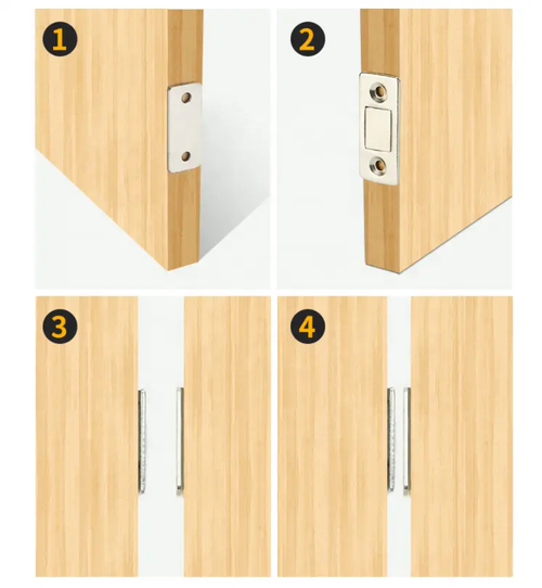 (10pcs 1set) Ultra-thin cabinet hardware magnetic locks are suitable for kitchen furniture, living room, outdoor cabinets, and home appliances.