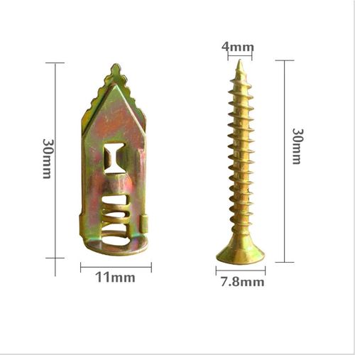 （100pcs 1set）35mm Long Heavy Duty Professional Kit Hammer Drive Zinc Plated Expansion Self-Drilling Drywall Anchors for Plasterboard Fixing