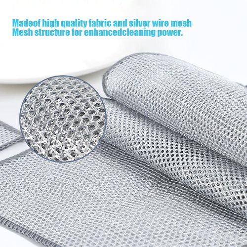 10pcs of dishcloths, multi-purpose, scratch-free metal wire dishcloths, wet and dry use, reusable.
