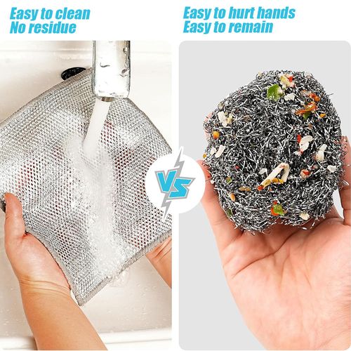 10pcs of dishcloths, multi-purpose, scratch-free metal wire dishcloths, wet and dry use, reusable.