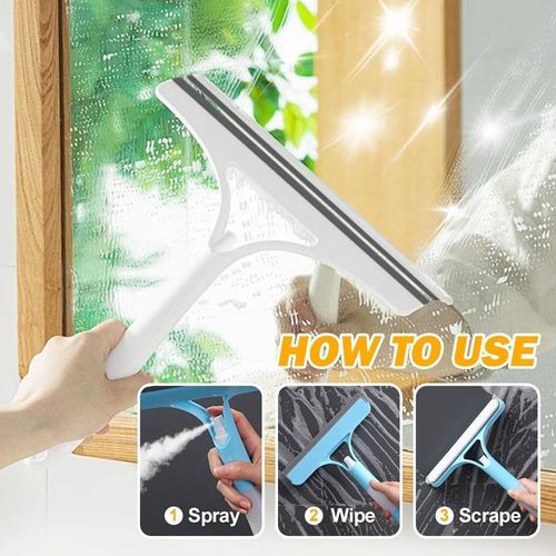 Double-side Glass Wiper Spray Mop Cleaning Brush Glass Car Windshield Window Cleaner Windows Squeegee with Spray Bottle
