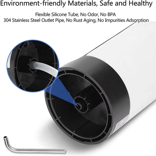 Water dispenser for 5-gallon water tanks - rechargeable water pump, BPA-free, 30-40 day battery life, one-button operation.
