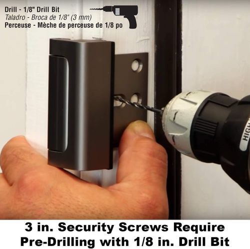 （2pcs 1 set）Home Security Door Lock Reinforcement Lock with 3 Stop Withstand 800 Lbs for Inward Swinging Safety Door Lock
