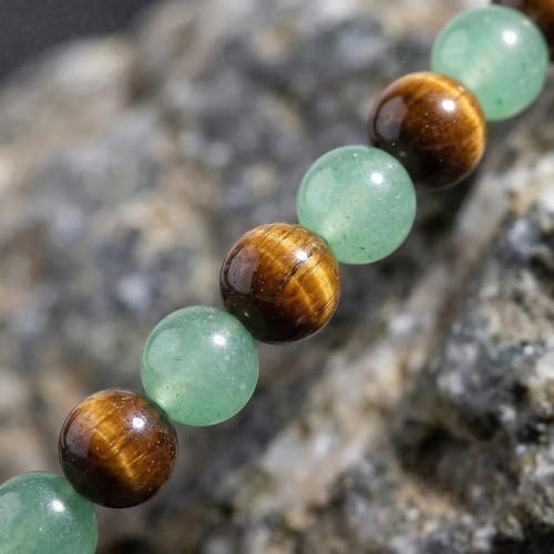 Money Wealth Success Bracelet Pure natural stone Green AventurineTiger Eye Attract Wealth Crystal Bracelet Prosperity Money Bracelet