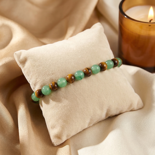 Money Wealth Success Bracelet Pure natural stone Green AventurineTiger Eye Attract Wealth Crystal Bracelet Prosperity Money Bracelet