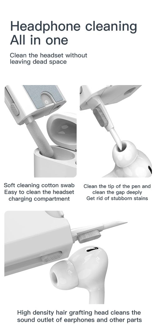 Câmera digital, fones de ouvido, telefone celular, teclado de laptop, conjunto de ferramentas de limpeza multifuncional