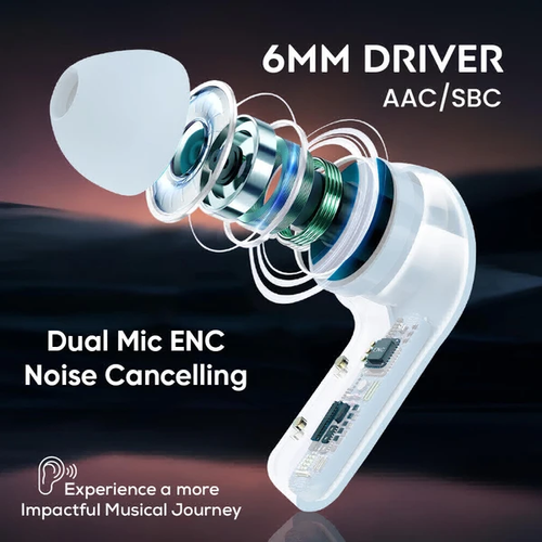 Fone de ouvido Bluetooth sem fio com tela sensível ao toque